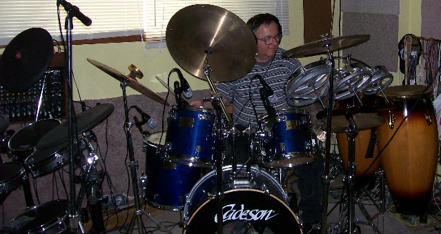 Dan Laskowski behind the set